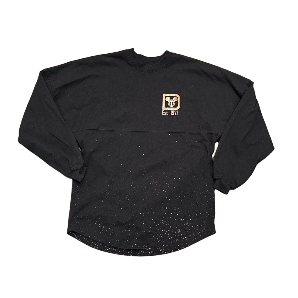 Disney Spirit Jersey Black Ball Bronze Pullover Crew Neck Oversized | Size XS